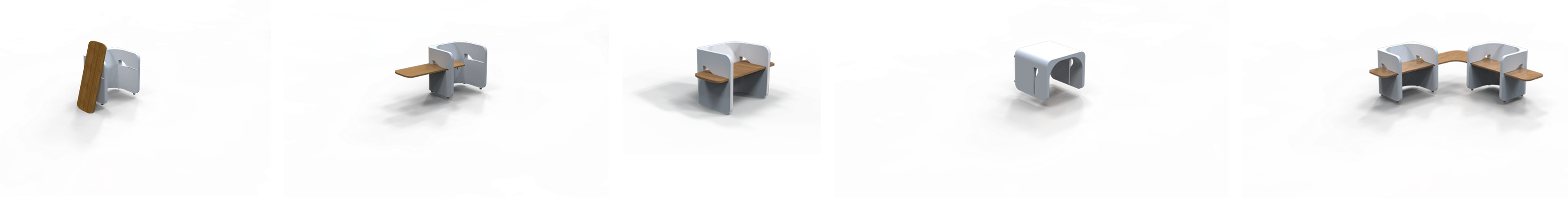 Le mobilier LUMA dans ses différentes configurations