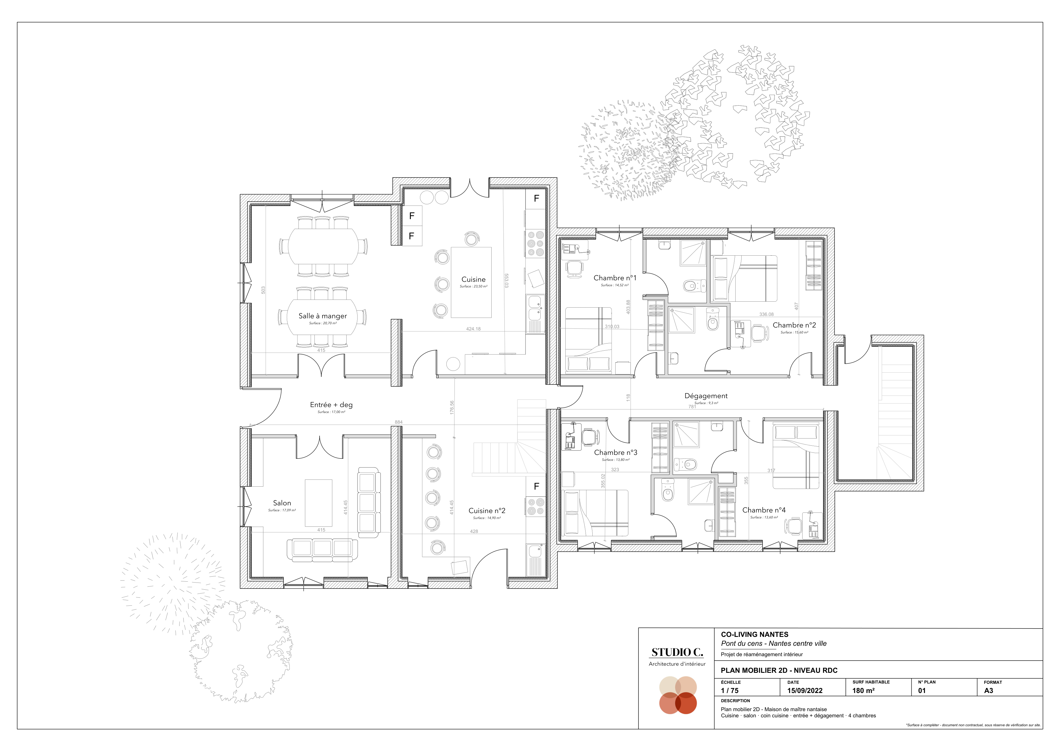Plan mobilier 2D — RDC